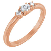 14K Rose 1/5 CTW Natural Diamond Stackable Ring