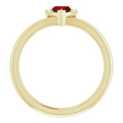14K Yellow Natural Mozambique Garnet & .03 CTW Natural Diamond Heart Rring
