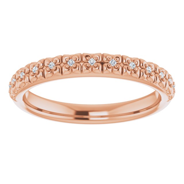 14K Rose .03 CTW Natural Diamond Stackable Ring