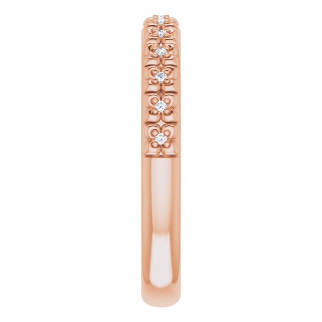 14K Rose .03 CTW Natural Diamond Stackable Ring
