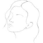 14K Yellow Single Initial A Earring