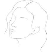 Platinum Single Initial N Earring