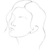 14K Rose Single Initial V Earring