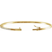 14K Yellow 1 CTW Natural Diamond 7" Bangle Bracelet