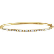14K Yellow 1 CTW Natural Diamond 7" Bangle Bracelet