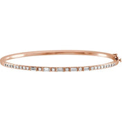 14K Rose 1 CTW Natural Diamond 7" Bangle Bracelet