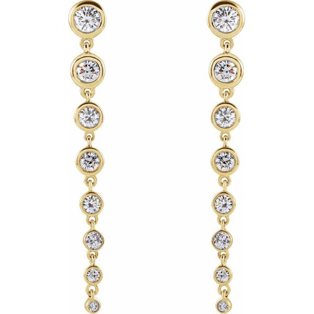 14K Yellow 1 3/4 CTW Lab-Grown Diamond Earrings