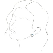 Sterling Silver Natural Aquamarine & 1/3 CTW Natural Diamond Earrings