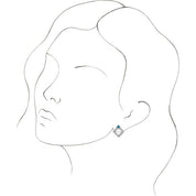 Sterling Silver Natural Aquamarine & 1/3 CTW Natural Diamond Earrings