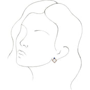 14K Rose Natural Blue Sapphire & 1/3 CTW Natural Diamond Earrings