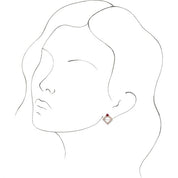 14K Rose Natural Ruby & 1/3 CTW Natural Diamond Earrings