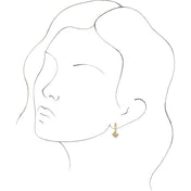 14K Gold Initial Dangle Hinged Huggie Earrings