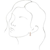 14K Gold Initial Dangle Hinged Huggie Earrings