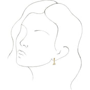 14K Gold Initial Dangle Hinged Huggie Earrings
