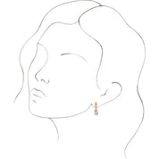 14K Gold Initial Dangle Hinged Huggie Earrings