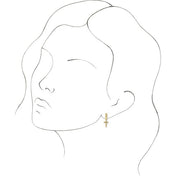 14K Gold Initial Dangle Hinged Huggie Earrings