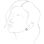 Sterling Silver Natural Blue Sapphire & 1/3 CTW Natural Diamond Earrings