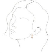 14K Gold Initial Dangle Hinged Huggie Earrings