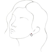 Sterling Silver Natural Ruby & 1/3 CTW Natural Diamond Earrings