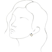 14K Yellow Natural Blue Sapphire & 1/3 CTW Natural Diamond Earrings