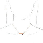 14K Rose Natural Ruby Bezel-Set 16" Necklace