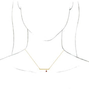 14K Yellow Natural Aquamarine Bezel-Set 18" Necklace