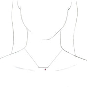 Sterling Silver Natural Ruby Bezel-Set 18" Necklace