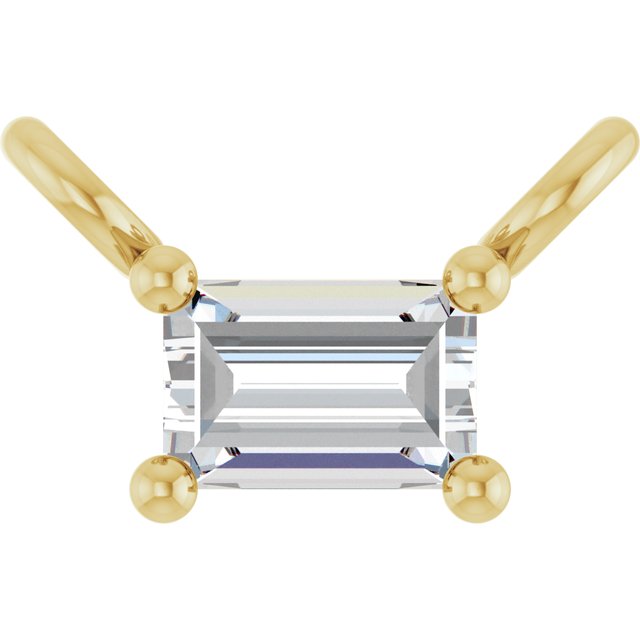 14K Lab-Grown Diamond Necklace Center with 1/10 to 1/8 CTW Diamond Accents