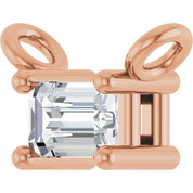14K Lab-Grown Diamond Necklace Center with 1/10 to 1/8 CTW Diamond Accents