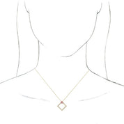 14K Yellow Natural Pink Tourmaline & 3/8 CTW Natural Diamond 16-18" Necklace