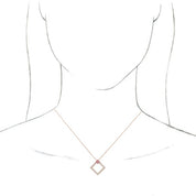 14K Rose Natural Pink Tourmaline & 3/8 CTW Natural Diamond 16-18" Necklace