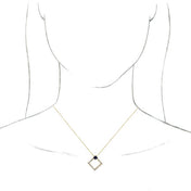 14K Yellow Natural Blue Sapphire & 3/8 CTW Natural Diamond 16-18" Necklace
