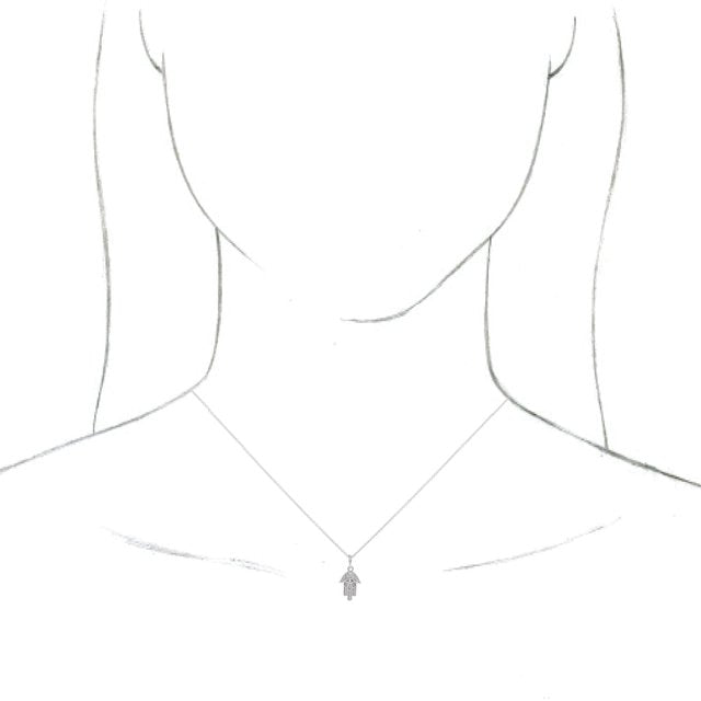Platinum Hamsa 16-18" Necklace