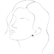 Sterling Silver Natural Ruby & 1/8 CTW Natural Diamond Earrings