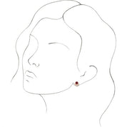 14K Rose Natural Ruby & 1/8 CTW Natural Diamond Earrings