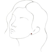 14K Rose Natural Mozambique Garnet & 1/6 CTW Natural Diamond Earrings
