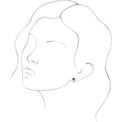14K Yellow Natural Mozambique Garnet & 1/6 CTW Natural Diamond Earrings