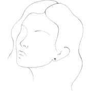 Platinum Lab-Grown Emerald & 1/6 CTW Natural Diamond Earrings