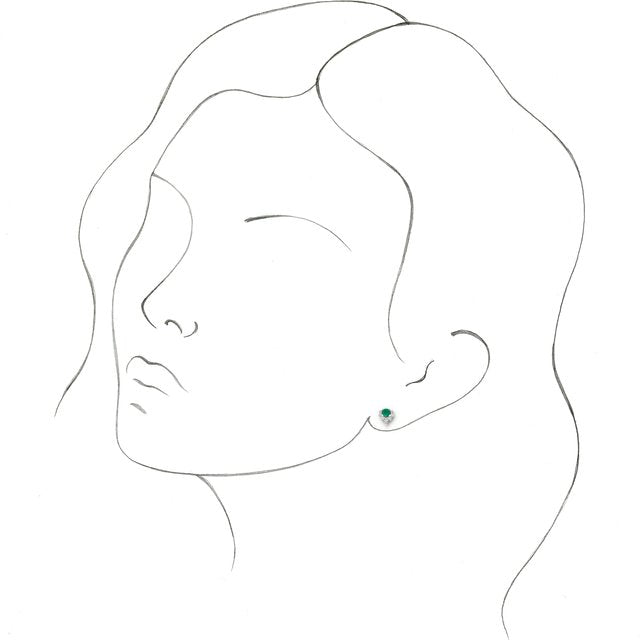 Platinum Lab-Grown Emerald & 1/6 CTW Natural Diamond Earrings