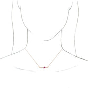14K Rose Natural Pink Tourmaline & 1/10 CTW Natural Diamond 18" Necklace