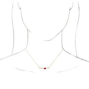 14K Yellow Natural Ruby & 1/10 CTW Natural Diamond 18" Necklace