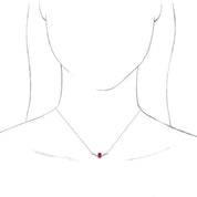 Platinum Natural Ruby & .06 CTW Natural Diamond 16" Necklace