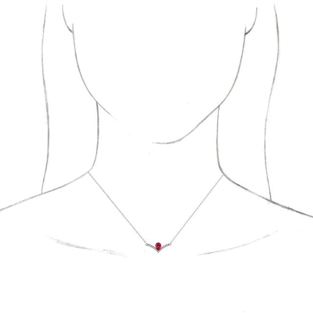 Platinum Natural Ruby & .06 CTW Natural Diamond 16" Necklace
