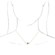 14K Yellow Natural Pink Tourmaline & .06 CTW Natural Diamond 16" Necklace