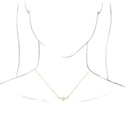 14K Yellow Natural White Sapphire & .06 CTW Natural Diamond 18" Necklace