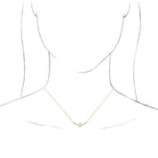 14K Yellow Natural White Sapphire & .06 CTW Natural Diamond 16" Necklace