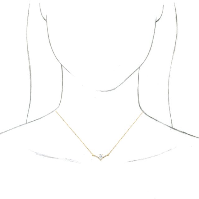 14K Yellow Natural White Sapphire & .06 CTW Natural Diamond 16" Necklace