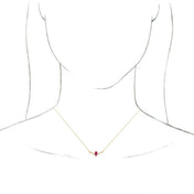 14K Yellow Natural Ruby & .06 CTW Natural Diamond 18" Necklace