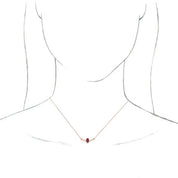 14K Rose Natural Ruby & .06 CTW Natural Diamond 16" Necklace