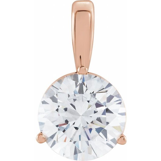 14K Rose Lab-Grown Diamond Pendant - 1/2 CT by LG1021